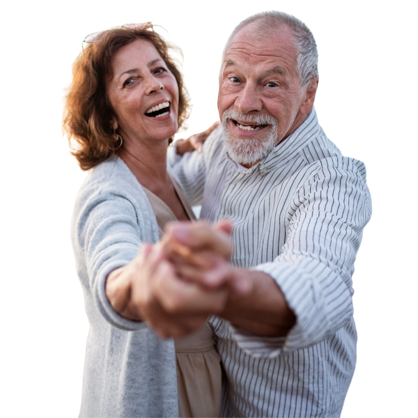 Happy Senior Couple Dancing in Oakland, CA